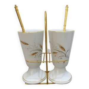 Set de 2 mazagrans anciens - porcelaine limoges