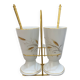 Set de 2 mazagrans anciens en porcelaine de Limoges avec support doré
