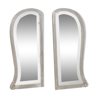 Ensemble de deux miroirs dans un cadre en pin, design danois, années 1960, production : Danemark