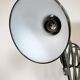 Lampe murale à ciseaux en émail noir industriel, années 1950
