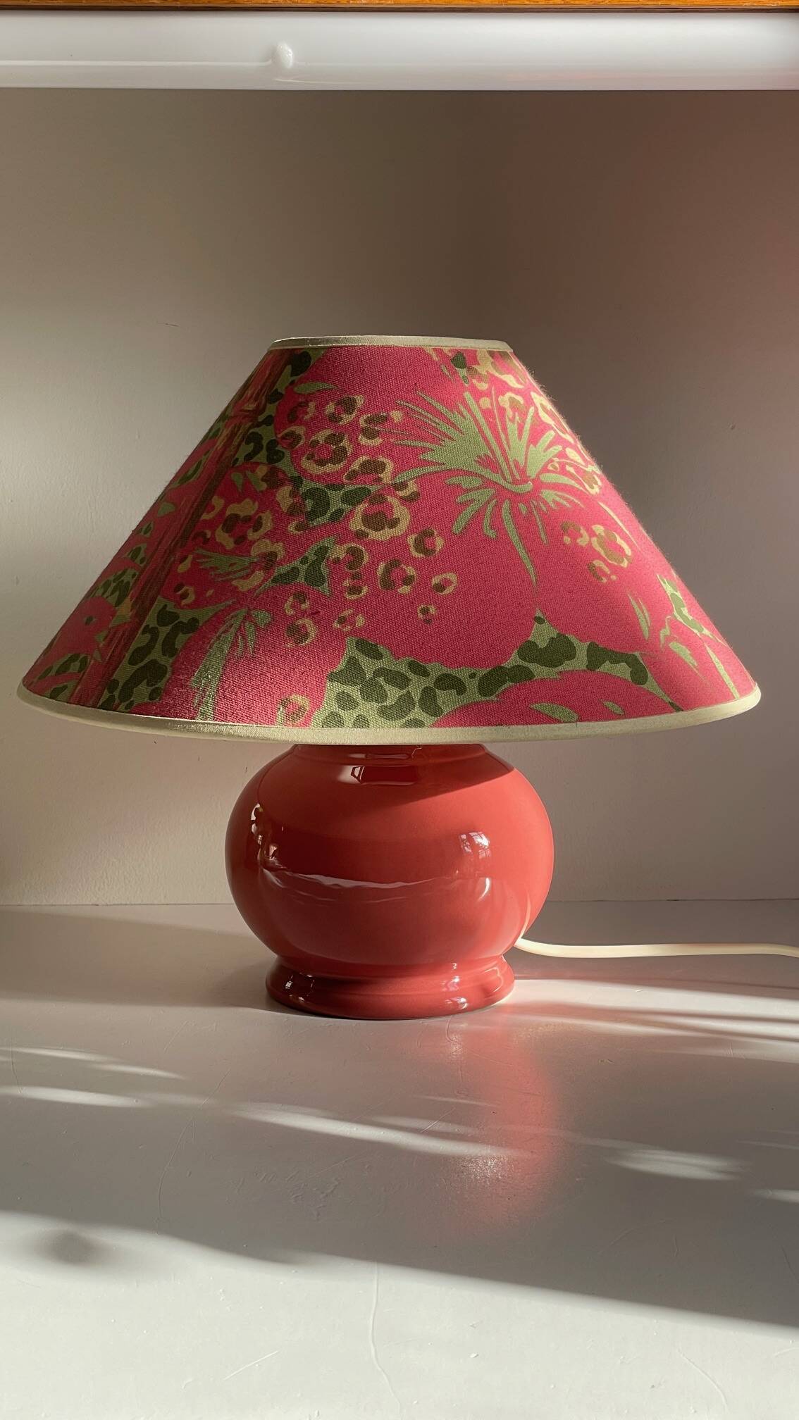 VINTAGE Leopard Ceramic LAMP