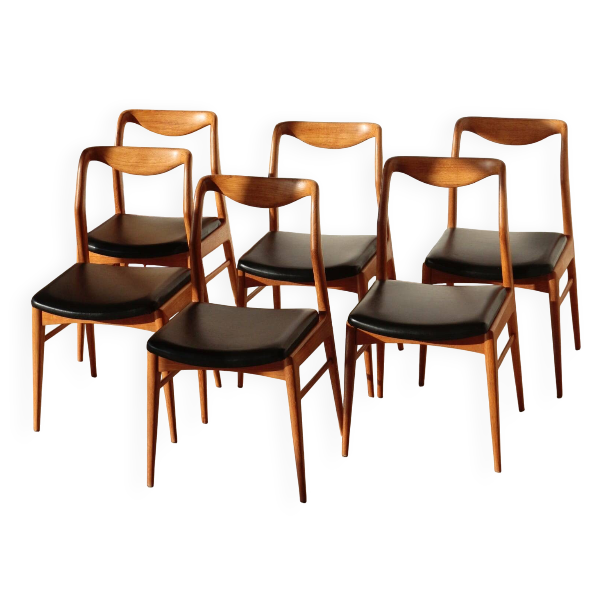 Set of 6 Vintage Scandinavian Teak Chairs – 1960s