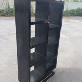 Pair of black lacquered bookcases