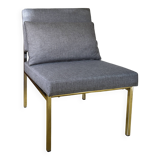 Chauffeuse/Fauteuil des années 70 chromé restauré