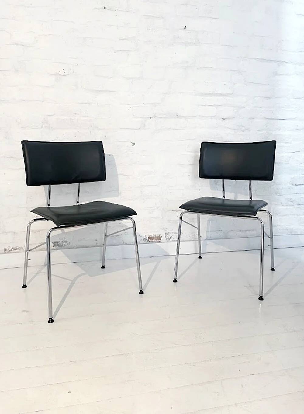 Set of six Sparta leather chairs by Christoph Hindermann for Dietiker, 1990s.