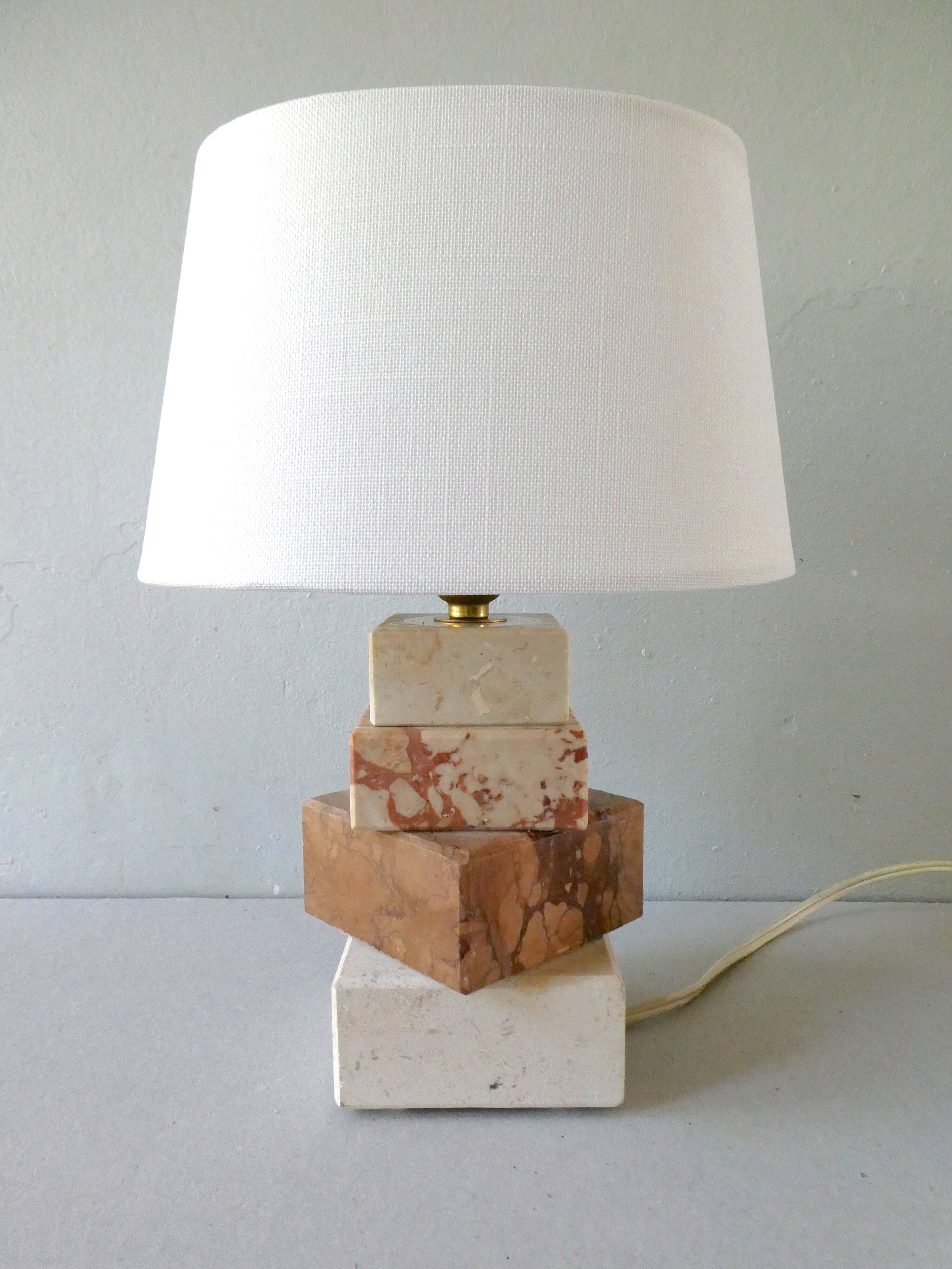 Marble lamp and travertine from the 1960s