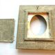 Nice old wall frame, carved wood, gilded with leaf, 17 cm x 15 cm, 4 available