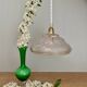 Vintage art deco lampshade pendant light in white and gold frosted glass