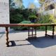 Square wooden table in Henri II style.