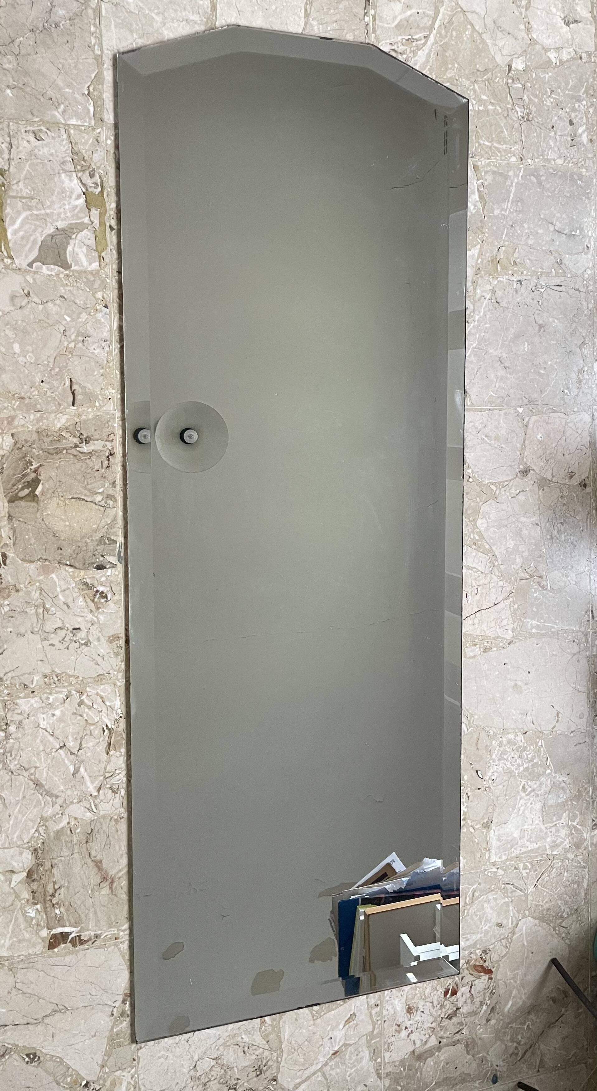 Large antique beveled mirror 54x153cm