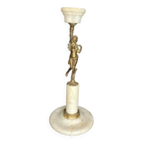 Candelabra in white marble and gilded bronze