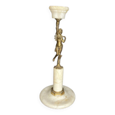 Candelabra in white marble and gilded bronze
