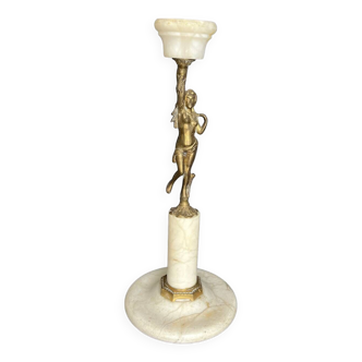 Candelabra in white marble and gilded bronze