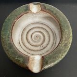 Vintage glazed terracotta ashtray