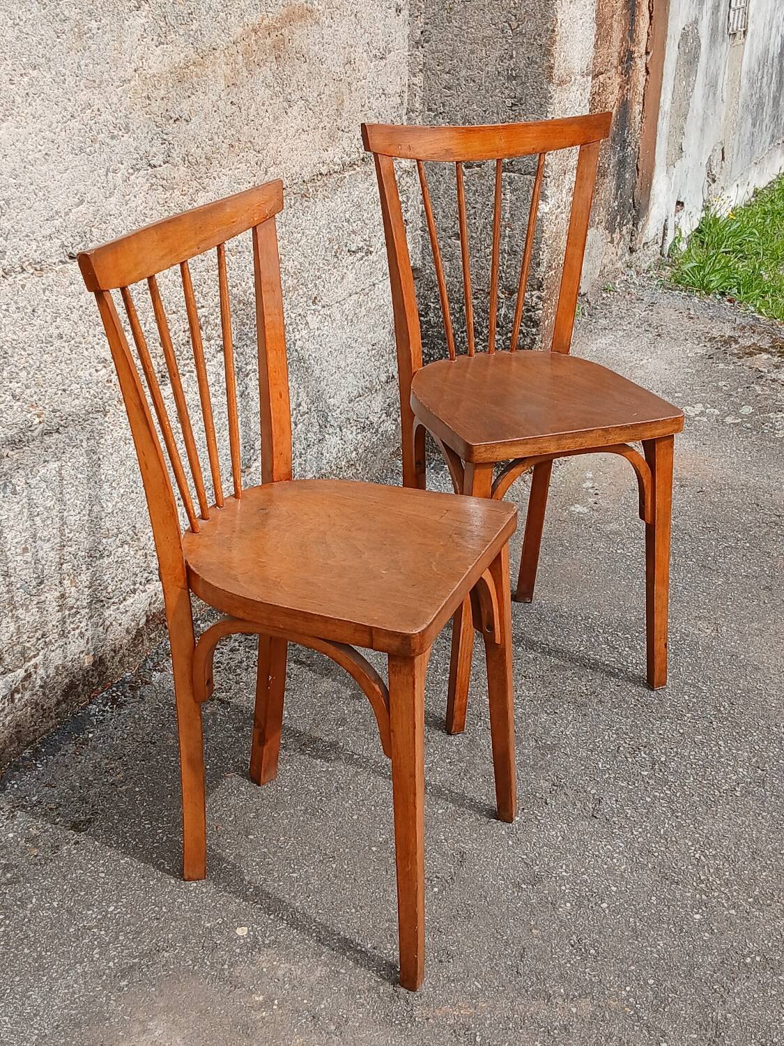 Pair of 1950s bistro chairs