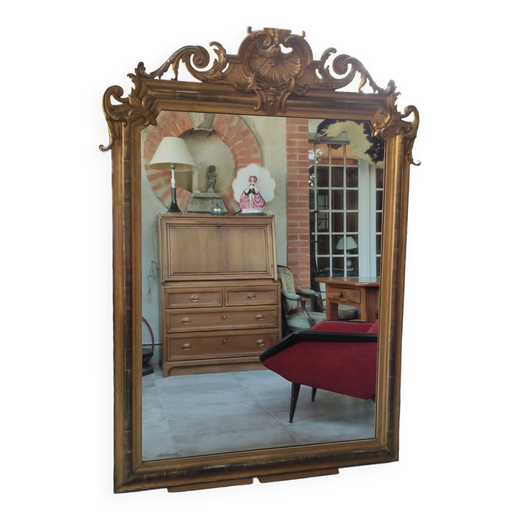 Old large gilded mirror