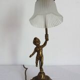 Art Deco brass cherub or angel lamp