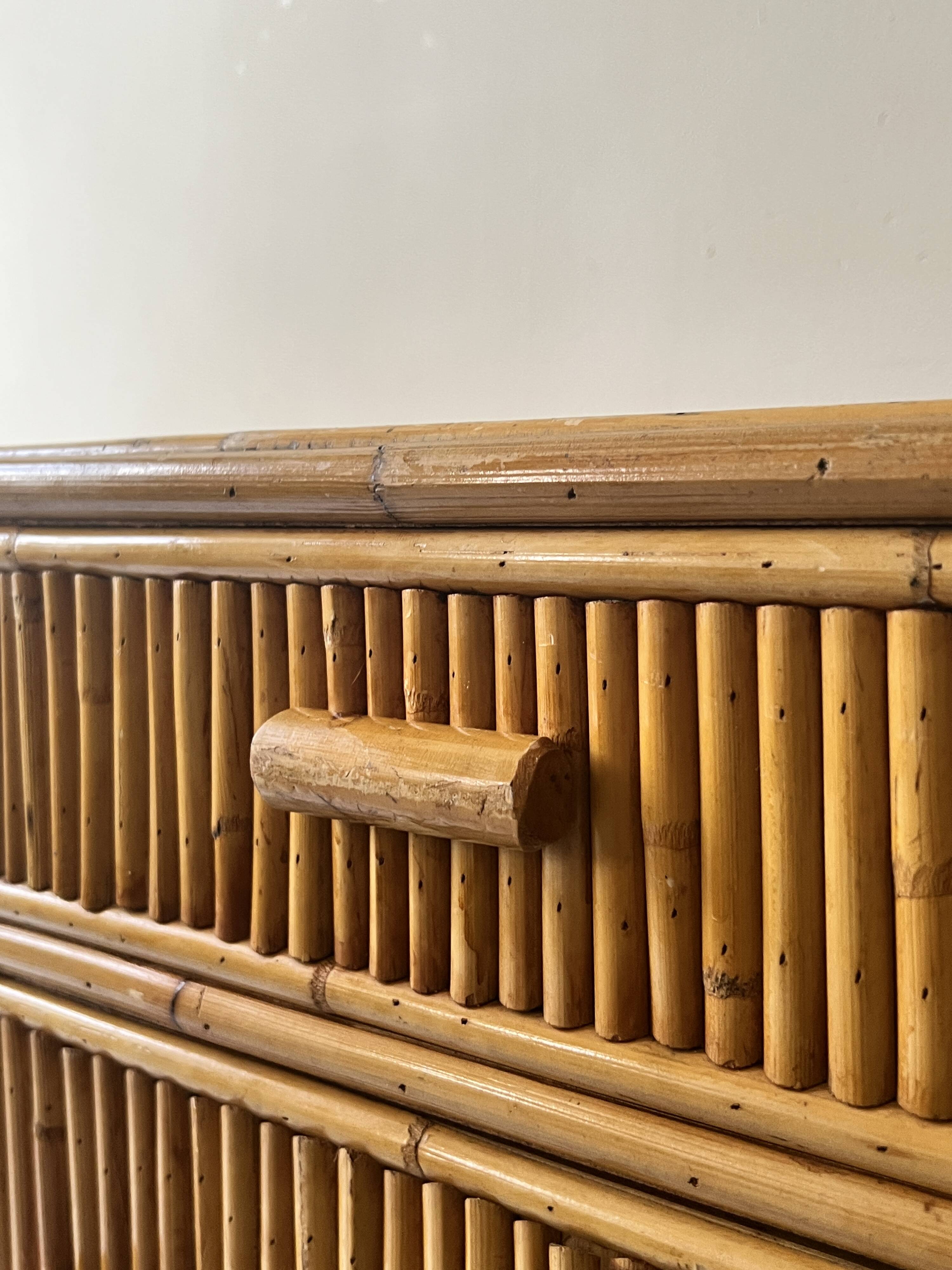 Vintage bamboo sideboard, Italy 1970
