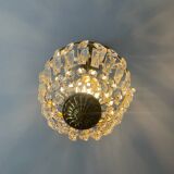 Hot air balloon chandelier with crystal and brass tassels