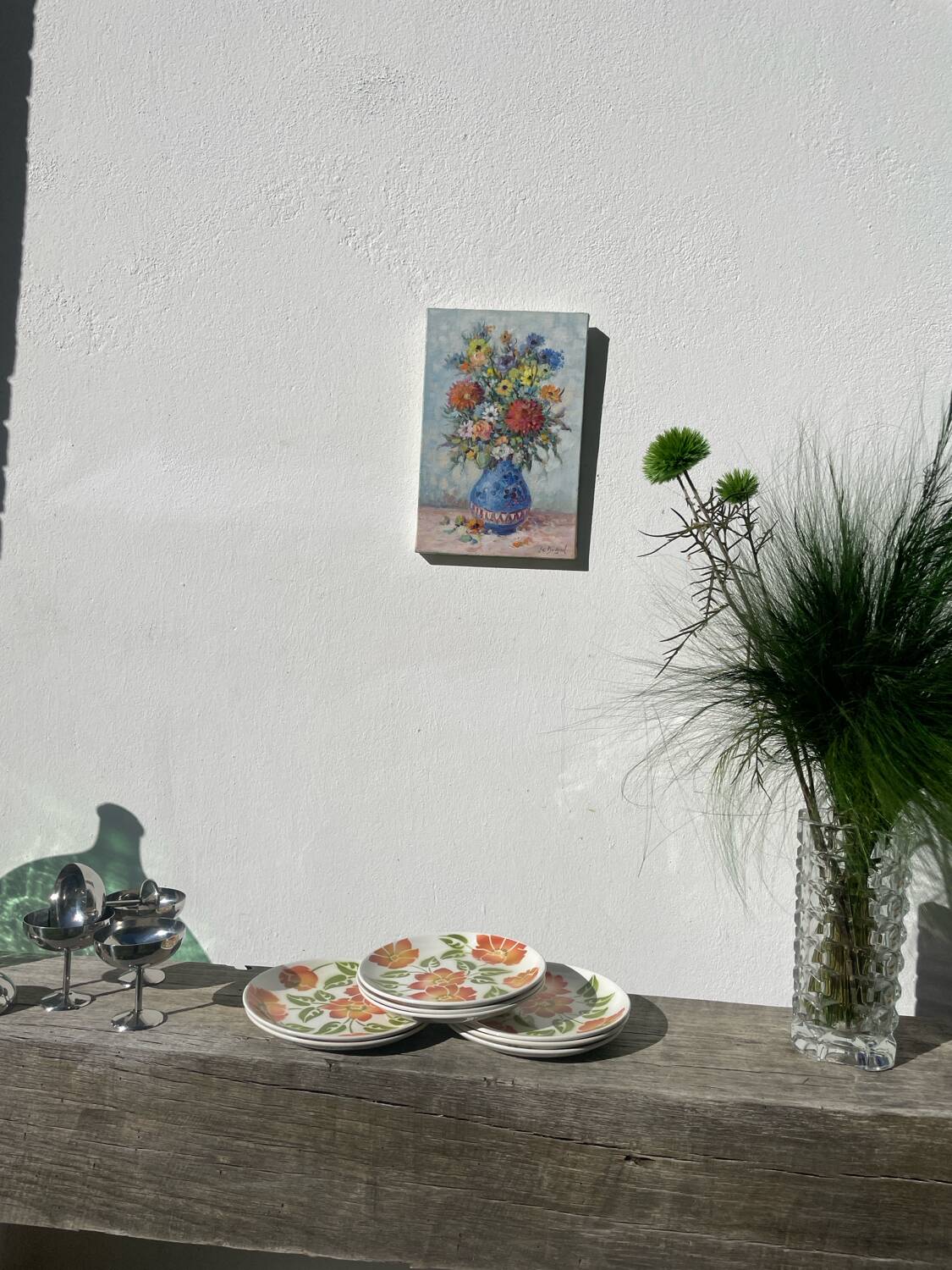 8 Moulin des Loups flower-patterned dinner plates