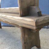 Pair of rustic farm table bench