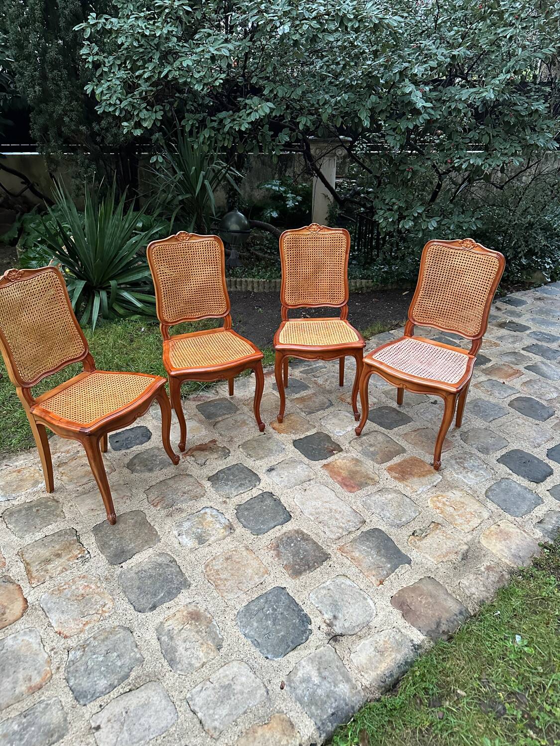 Caned chairs in Louis XV style