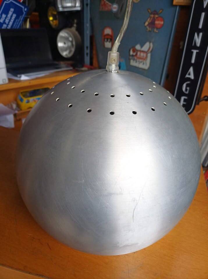 Vintage style brushed aluminium pendant light