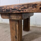 Sturdy old industrial coffee table in oak