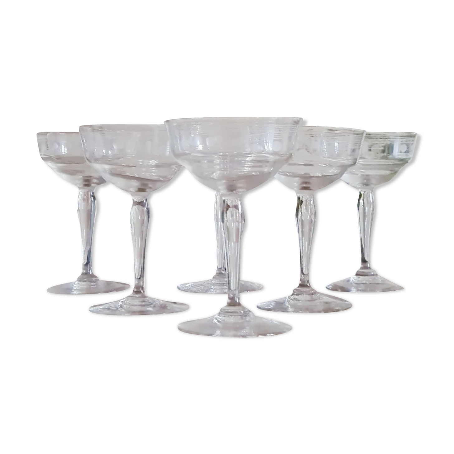 Crystal champagne glasses 30s