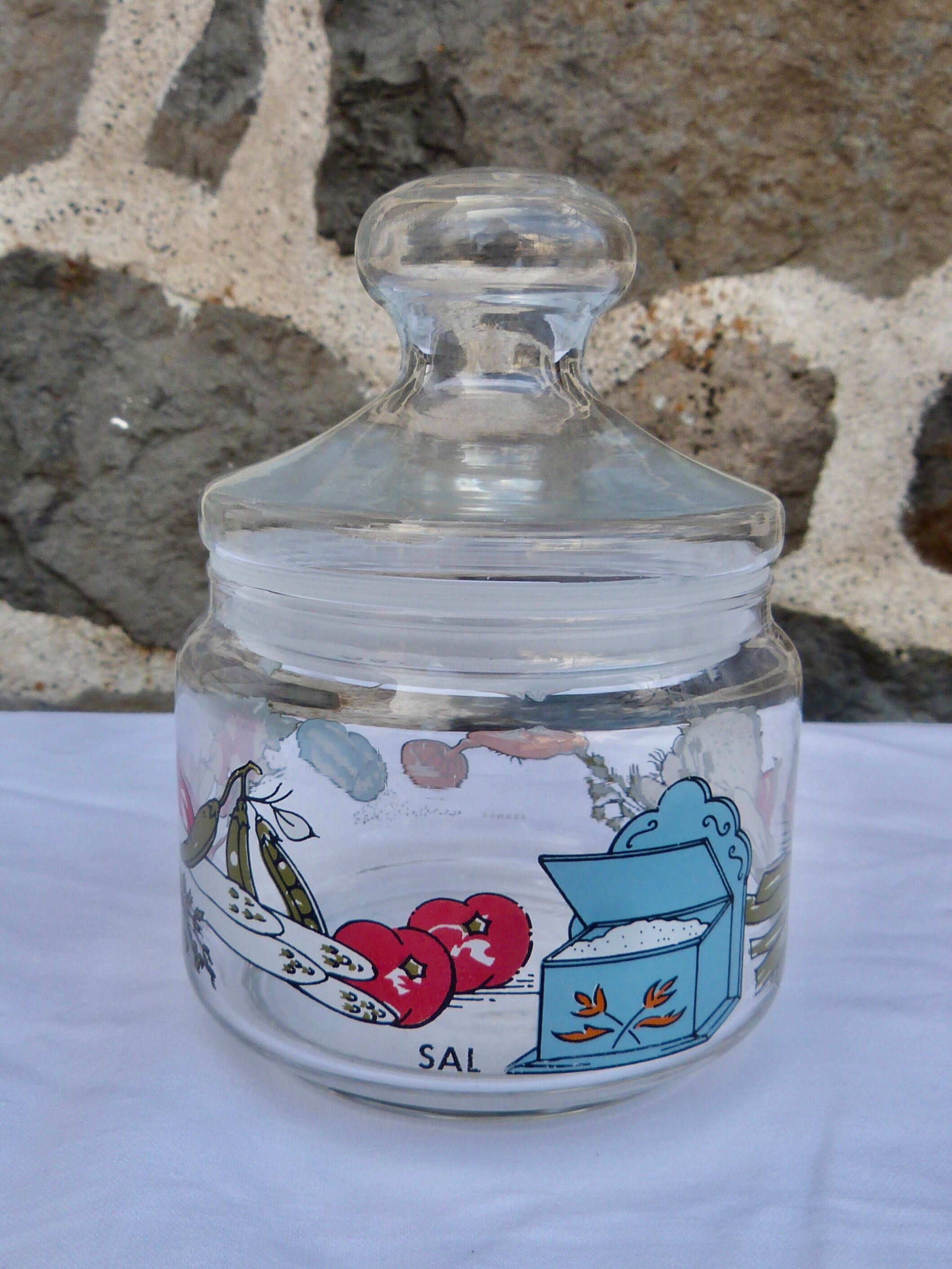 Set of 5 glass spice jars