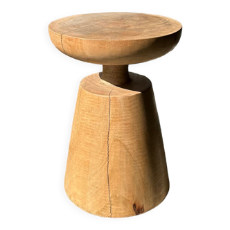Side table in monoxyl natural mango tree with half-sphere top