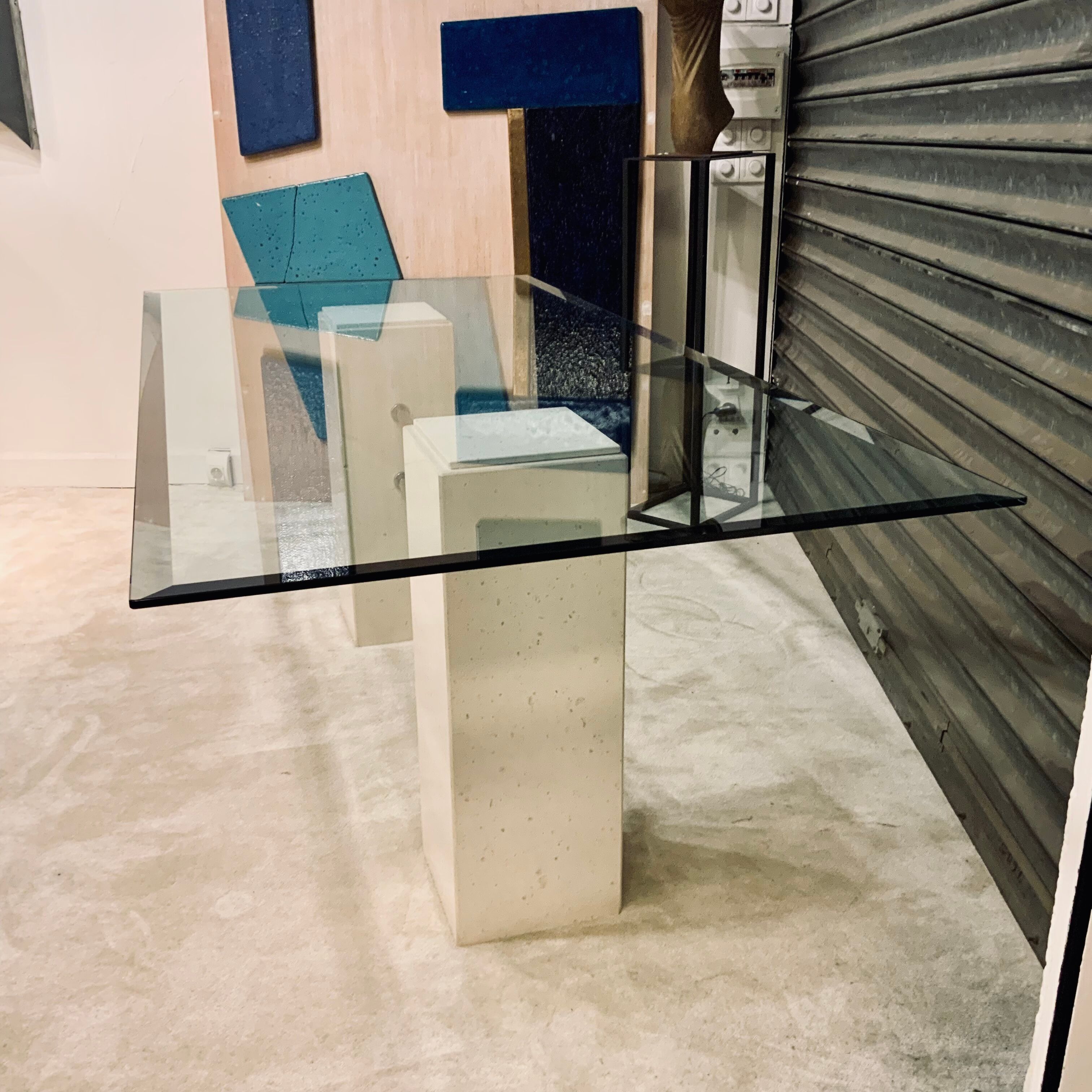 Dining table 1970/80 in travertine