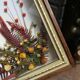 Naturalistic frame taxidermy butterflies vintage dried flowers