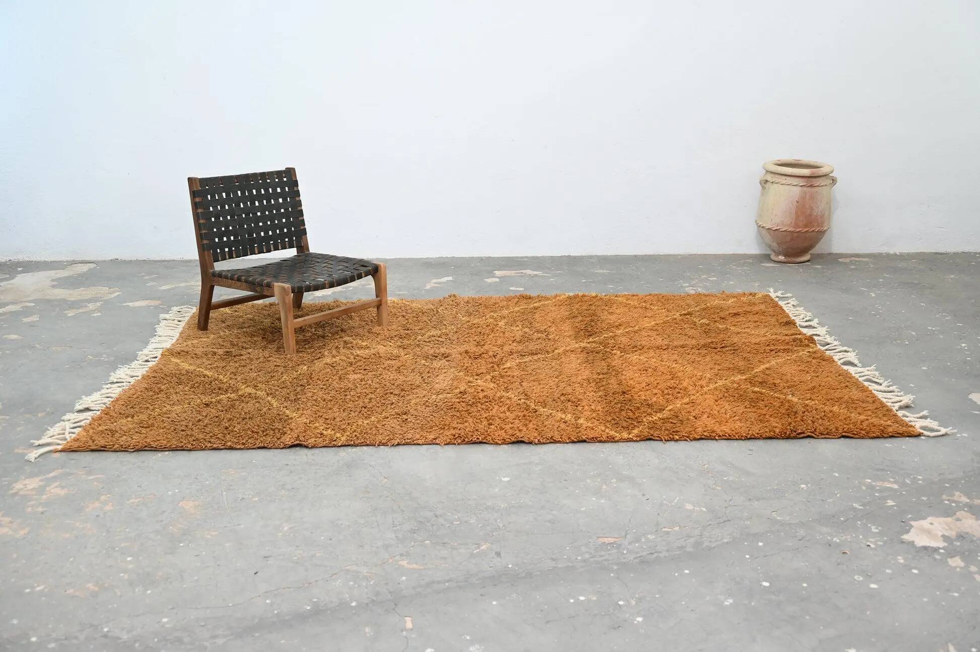 Handmade Moroccan rug, natural wool, 2.5x1.5 m.