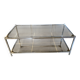 Table basse double plateau verre chrome style Bauhaus vintage 1970