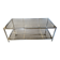 Table basse double plateau verre chrome style Bauhaus vintage 1970