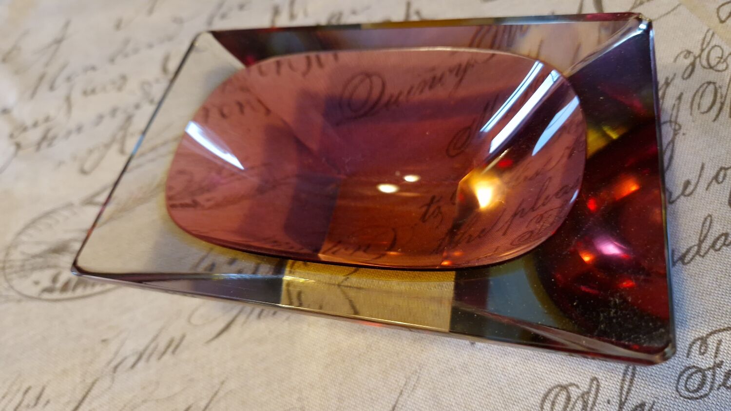 Sommerso pocket tray from Murano