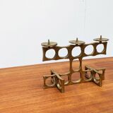 Brutalist metal candlestick from the mid-century by Heinz Goll