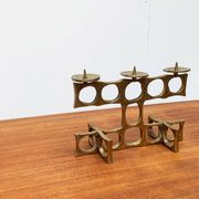 Brutalist metal candlestick from the mid-century by Heinz Goll