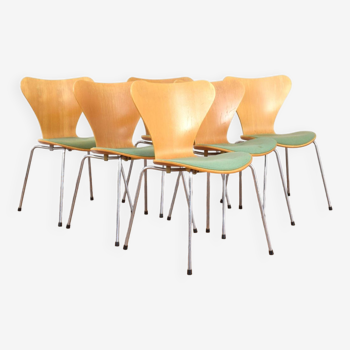 Chaises Modèle 3107 Mid-Century par Arne Jacobsen pour Fritz Hansen, 1987