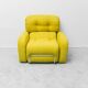 Vintage 1970s green armchair with metal frame – Italian modernist design