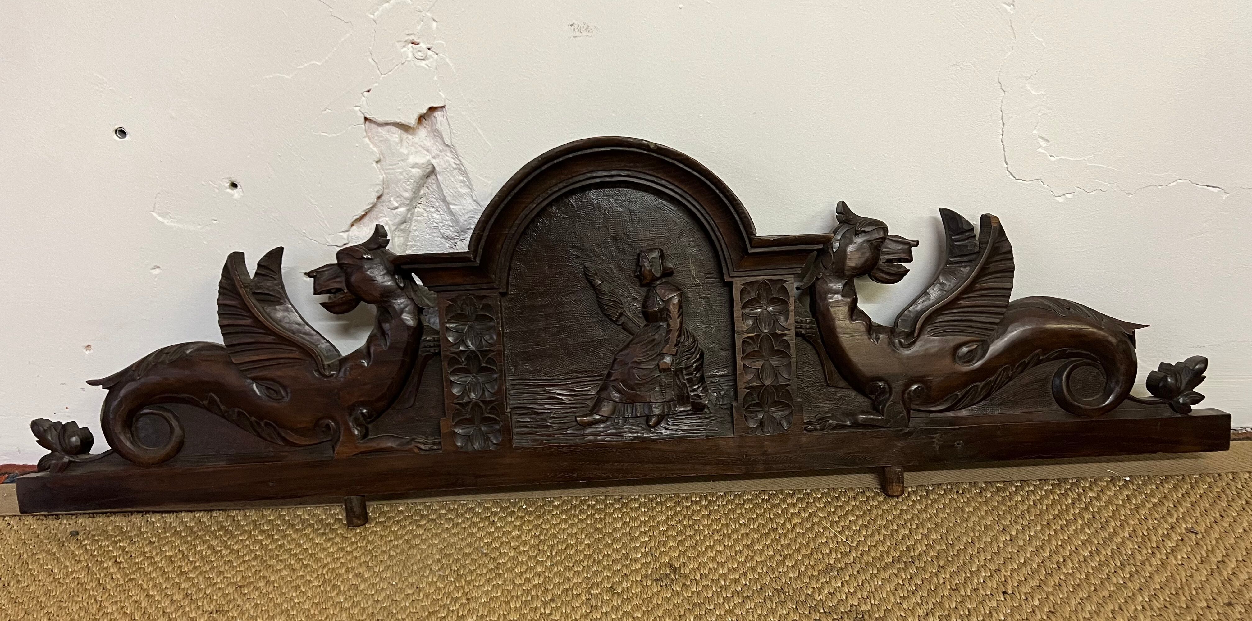 Wooden cabinet pediment