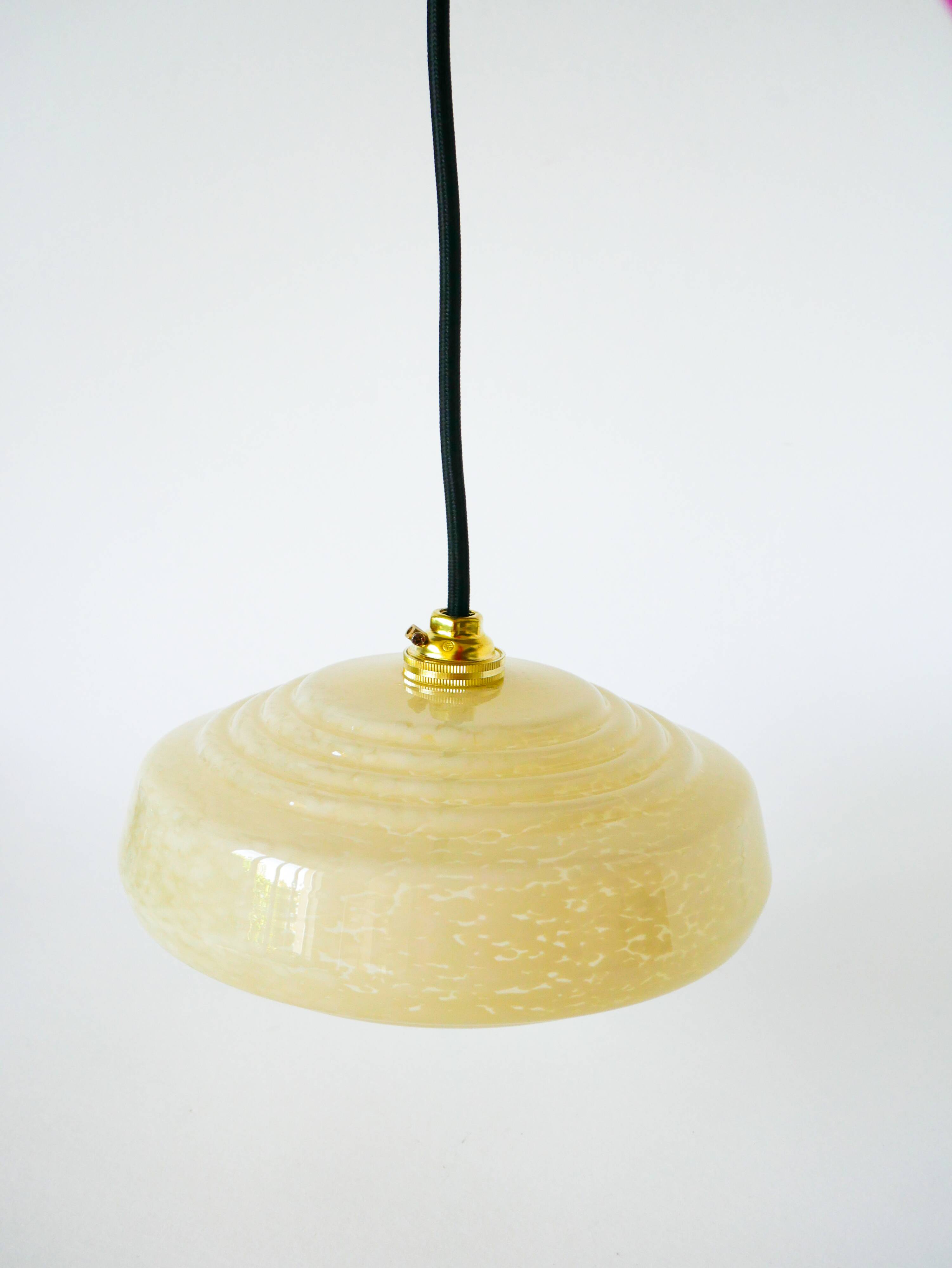 Clichy glass suspension, Yellow, 1930 - 21.5 x 8.5 cm