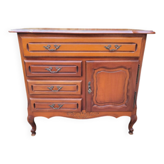 Louis XV solid cherry wood chest of drawers