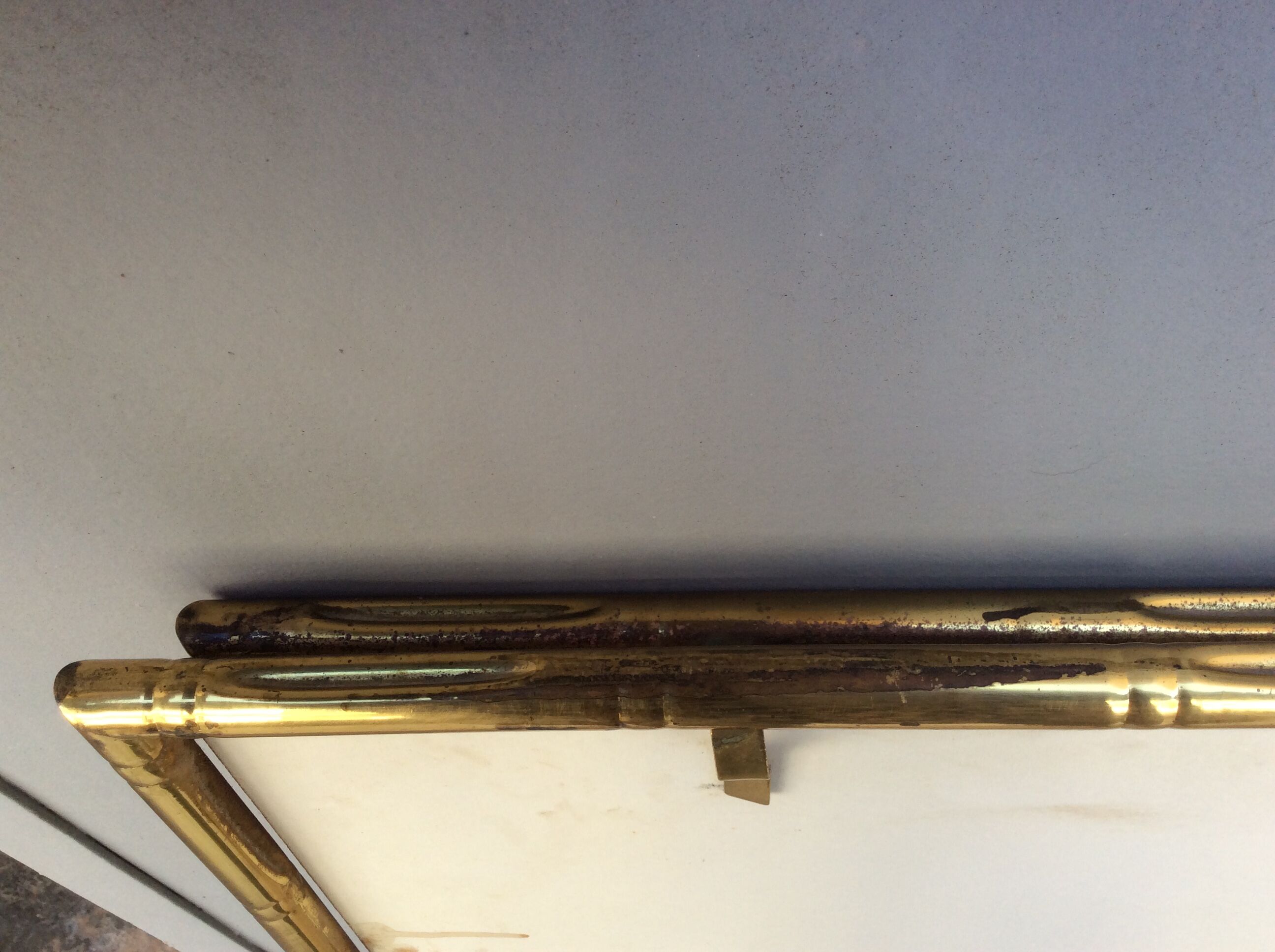 Mirror golden brass Italy 70s 91x66cm