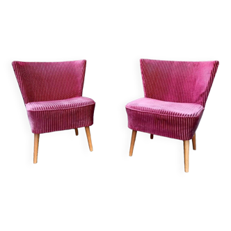 Pair of vintage corduroy armchairs
