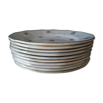 10 vintage dessert plates