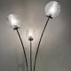 Lampadaire métal socle fonte 3 globes année 80