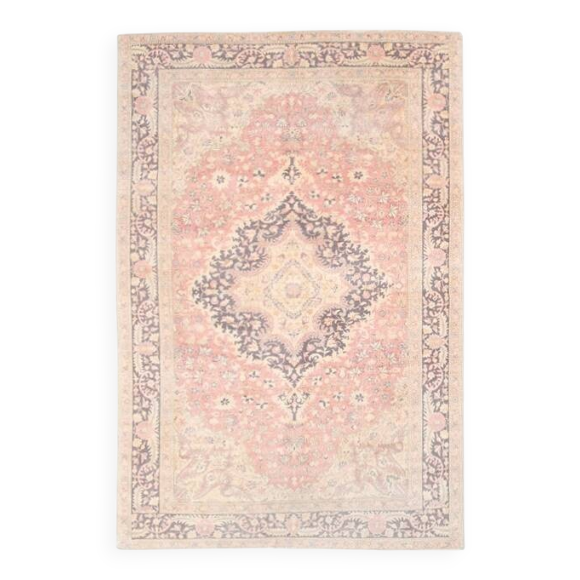 Vintage Pale Red & Pink Persian Rug, 144x216Cm