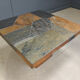 Table basse brutaliste en ardoise, années 1980